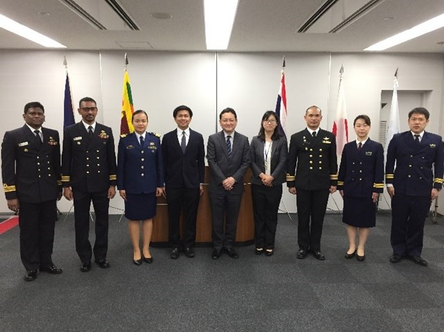 This photo was taken during the JICA’s short ceremony held at JICA Chugoku Center on April 05, 2021 with Director General Okada (at the center)
